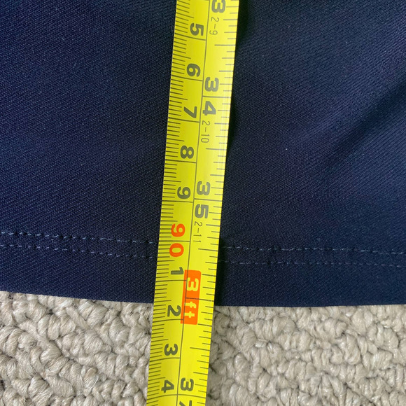 Joseph Ribkoff Womens Dress 10 Blue Sheath Butterfly Sleeves Ruched Rhinestones - Picture 5 of 14